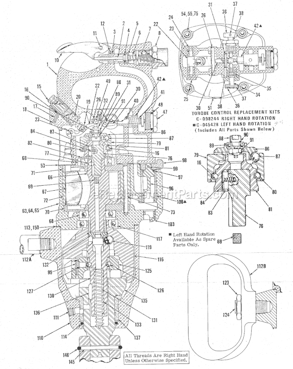 Page A Diagram and Parts List for CP0610TELUD T018056 Chicago Pneumatic Wrench